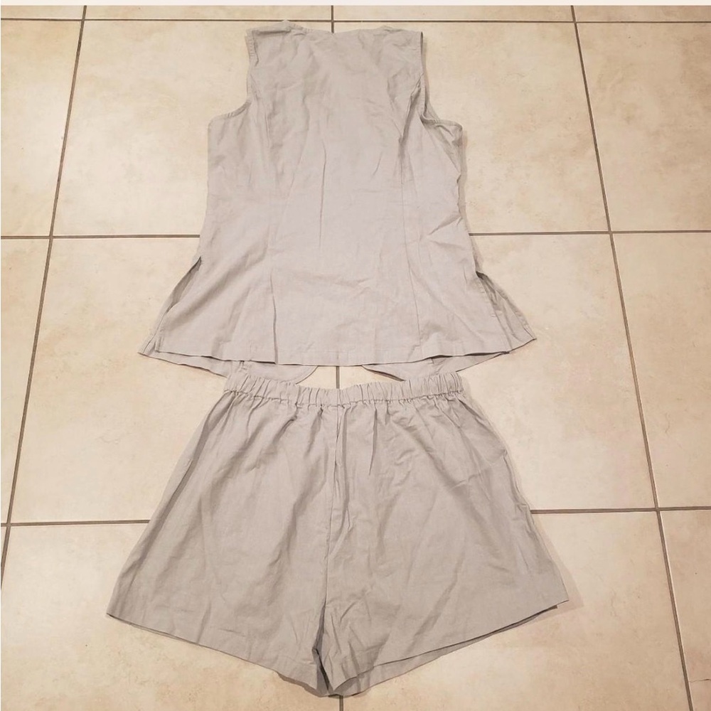 Commense drawstring split casual short set NWT - image 3